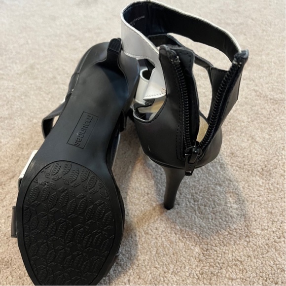 maurice's black and white strappy heels - Picture 3 of 4
